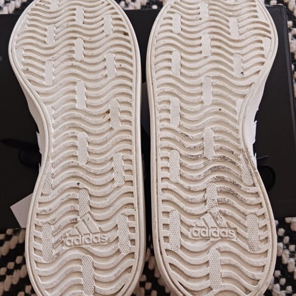 ADIDAS VL Court 3.0 Black & White Suede Sneakers Womens Size 8.5 - Picture 4 of 5